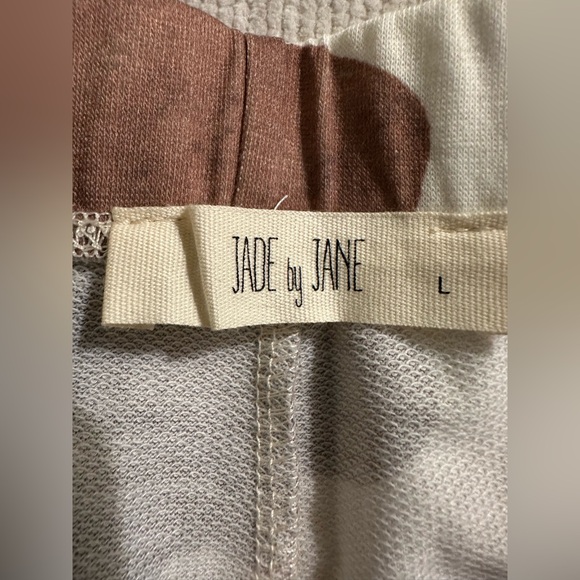 Jade by Jane Cow Print Flared Bell-Bottoms Pull On Pants Mocha Ivory Sz Large - Picture 4 of 8